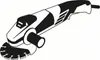 A black and white illustration of a power tool. Voir les images du produit