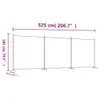 A diagram showing the dimensions of a room divider. Náhled obrázku produktu