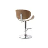 Miliboo - Design-Barhocker Weiß und helles Holz WALNUT Produktbild-Vorschau 4