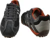 Two views of a pair of gray Geox sneakers with orange accents. Produktbild-Vorschau
