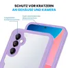 A close-up of a phone case with callouts highlighting its protective features. Produktbild-Vorschau