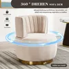 LVHOM Fauteuil pivotant avec socle métallique, Fauteuil de Voir les images du produit 3