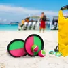 Relaxdays Klettballspiel Set, 2 Bälle & 2 Handfänger, Klett Produktbild-Vorschau 2
