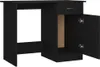 A black desk with one drawer and a cabinet with an open door. Anteprima dell’immagine prodotto