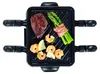 A top-down view of a raclette grill with food items on it. Produktbild-Vorschau