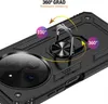 Close-up of a black phone case with a ring holder, highlighting its 360-degree rotation and 100-degree angle capabilities. Produktbild-Vorschau