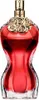 A product shot of a red perfume bottle with gold floral accents. Voir les images du produit