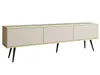 A beige TV cabinet with gold trim and black metal legs, presented against a white background. Produktbild-Vorschau