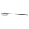 Side view of a slim, silver and white keyboard on a white background. Produktbild-Vorschau