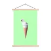 MuchoWow® Textilposter Papagei - Eistüten - Eiscreme - Weiß Produktbild-Vorschau 1