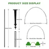 A diagram showing the dimensions of garden tunnel arches and accessories. Voir les images du produit