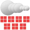A set of round mirrors of decreasing size arranged in a row, and below them, a grid of red squares. Podgląd zdjęcia produktu