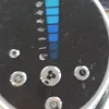 A close-up view of the control panel of a black tower fan, showing indicator lights and buttons. Podgląd zdjęcia produktu