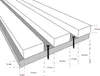 Diagram showing how to install acoustic panels with screws, including measurements. Anteprima dell’immagine prodotto