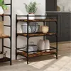 vidaXL Kuchyňský vozík kouřový dub 65x40x86,5 cm materiál Náhled obrázku produktu 4