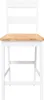A front view of a white and wood bar stool against a white background. Náhľad obrázku produktu