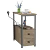 Beistelltisch Kaffeetisch mit Schublade 30x60x61cm grau Produktbild-Vorschau 1