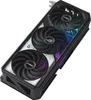 A close-up, angled view of a high-performance graphics card with three fans and RGB lighting. Produktbild-Vorschau