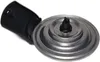 A black plastic handle attached to a silver metal circular component with concentric rings. Anteprima dell’immagine prodotto