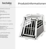 A diagram of a dog transport box with dimensions and technical specifications. Produktbild-Vorschau