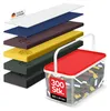 A product shot showing stacked glazing blocks of various colors and a container filled with smaller pieces of the same material. Produktbild-Vorschau