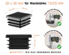 Lamellenstopfen für Vierkantrohr 20x20 mm Schwarz 50 Stück Produktbild-Vorschau 2