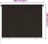vidaXL Vonkajšia roleta 180x140 cm Hnedá HDPE Náhľad obrázku produktu 5