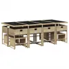 13-tlg. Garten-Essgruppe mit Kissen Beige Poly Rattan Produktbild-Vorschau 4