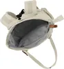 An open cream-colored backpack with its interior visible. Produktbild-Vorschau