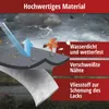 A layered diagram illustrating the material properties of a motorcycle cover, set against a stormy sky background with falling leaves. Náhľad obrázku produktu