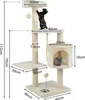 lionto Kratzbaum für Katzen 112 cm hoch, mit Höhle, Produktbild-Vorschau 6
