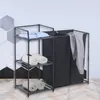 Kôš na bielizeň s poličkou HERZBERG 42x172 cm čierny Náhľad obrázku produktu 6