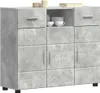 vidaXL Armadio in legno grigio cemento 88,5 x 30,5 x 73 cm Anteprima dell’immagine prodotto 3