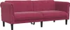 A studio shot of a burgundy velvet sofa. Produktbild-Vorschau