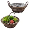 Set di 2 vasi da fiori in fibra naturale di rattan - 30 cm Anteprima dell’immagine prodotto 1