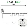 LUMILED Solárne reťazové osvetlenie do exteriéru 4,7 m, 10 Náhľad obrázku produktu 7