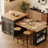 Îlot de cuisine extensible Flieks avec tiroirs et Voir les images du produit 1