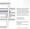 A close-up view of a modern LED ceiling light fixture with accompanying descriptive text and feature illustrations. Produktbild-Vorschau