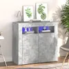 vidaXL Sideboard avec lampes LED gris béton 80x35x75 cm Voir les images du produit 1