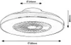 A technical drawing of a ceiling fan with dimensions indicated. Podgląd zdjęcia produktu