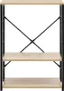 vidaXL Police na mikrovlnnou troubu Black Oak 60×39,6×79,5 Náhled obrázku produktu 3