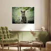 MuchoWow® Poster Katze - Stein - Wald 80x60 cm - Kunst für Produktbild-Vorschau 3