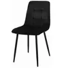 A black velvet dining chair with black metal legs is shown against a white background. Náhľad obrázku produktu