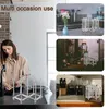 A woman washing dishes in a kitchen with product display in separate frames. Produktbild-Vorschau
