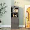 Highboard Grau 37x34x110 cm Massivholz Kiefer Produktbild-Vorschau 3