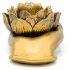 Photophore Lotus Main Doré --lot De 2 Pièces - 16,1x8,1x5,5 Voir les images du produit 2