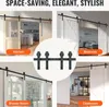 SucceBuy 8 Foot Sliding Door Hardware Kit - Binario pesante Anteprima dell’immagine prodotto 6