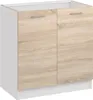 A studio shot of a kitchen base cabinet with two doors. Produktbild-Vorschau