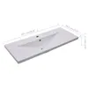 vidaXL Einbauwaschbecken 101x39,5x18,5 cm Keramik Weiß Produktbild-Vorschau 7