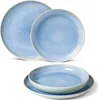 A set of blue ceramic plates and bowls. Náhľad obrázku produktu